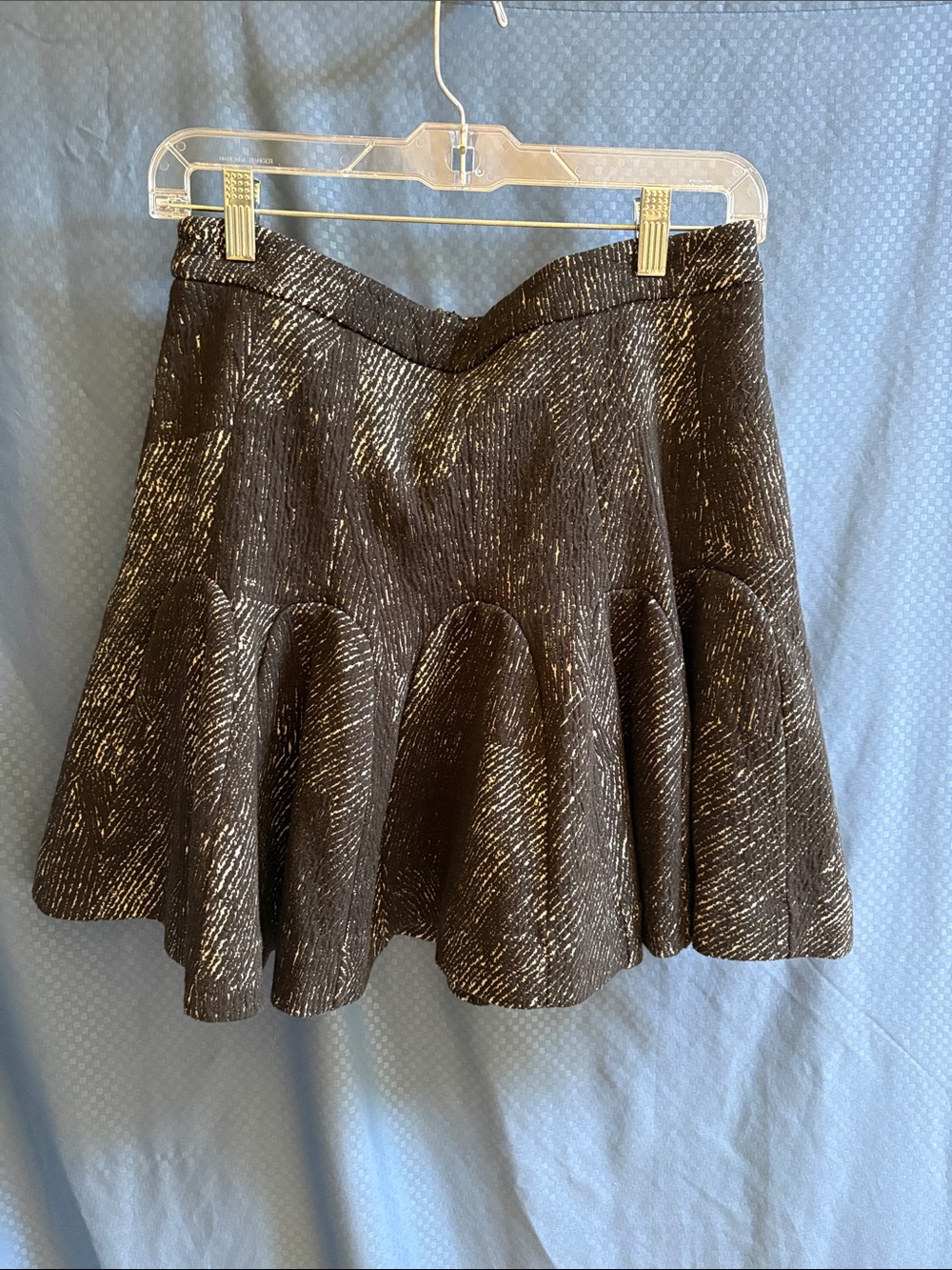 Banana Republic Black White Metallic Accent Circle Skirt Size 6 EUC